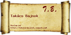 Takács Bajnok névjegykártya